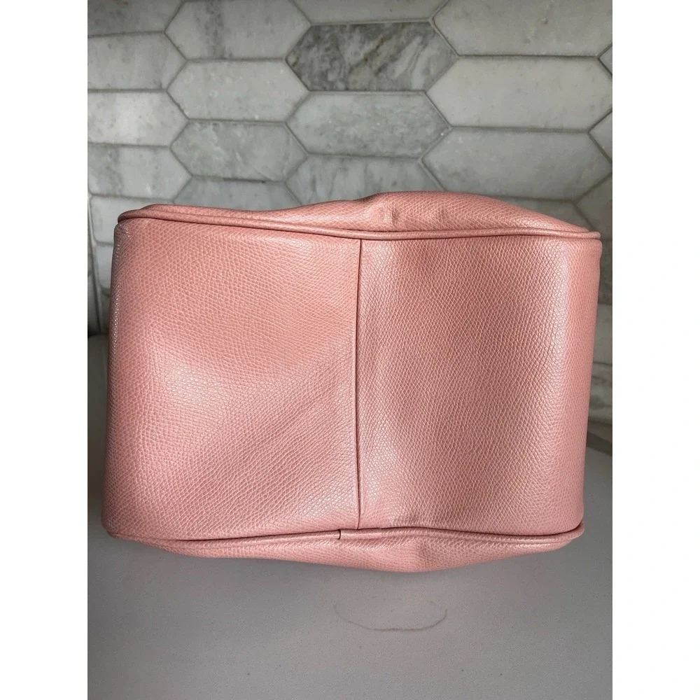 Moscardini‎ Firenze Pink Italian Leather Toiletry Bag Travel Cosmetic Makeup
